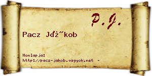 Pacz Jákob névjegykártya